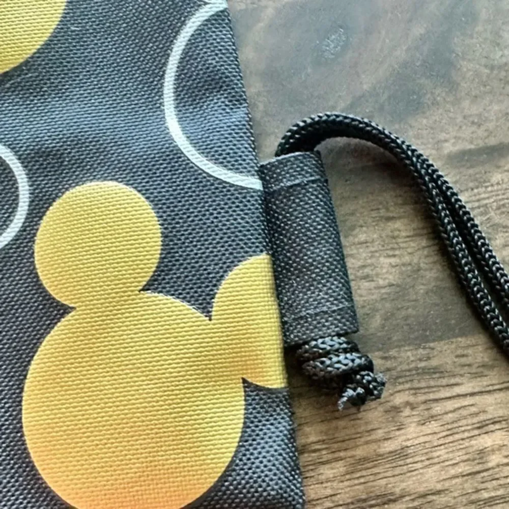 NWOT - Disney Drawstring Bag. Black with Gold Mickey Mouse